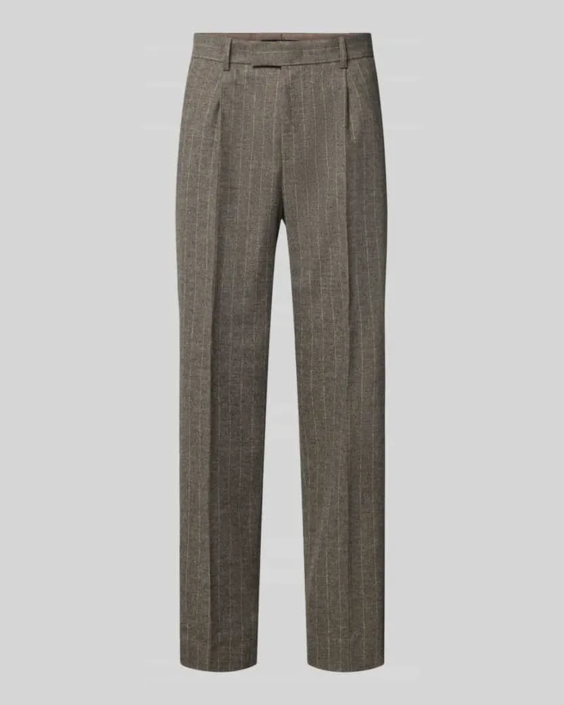 JOOP! Regular Fit Weite Hose aus Woll-Mix Mittelbraun