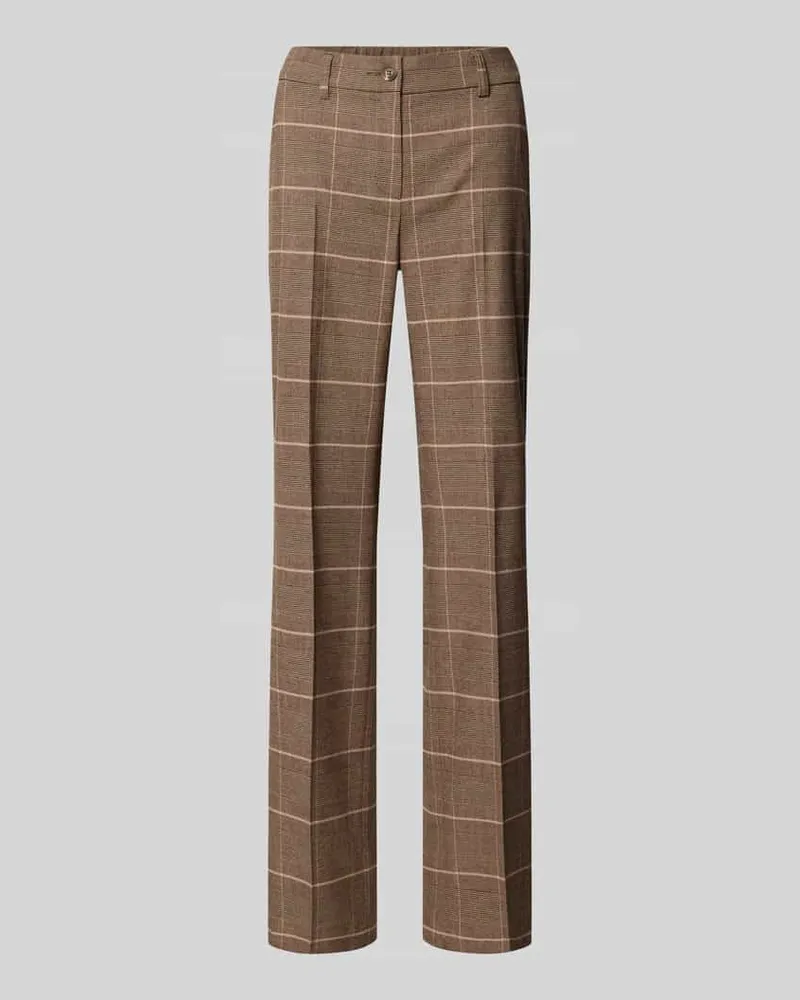 TONI Regular Waist Stoffhose mit Bundfalten Dunkelbraun