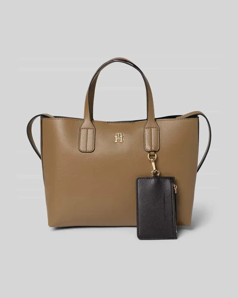 Tommy Hilfiger Henkeltasche mit abnehmbarem Schulterriemen Taupe