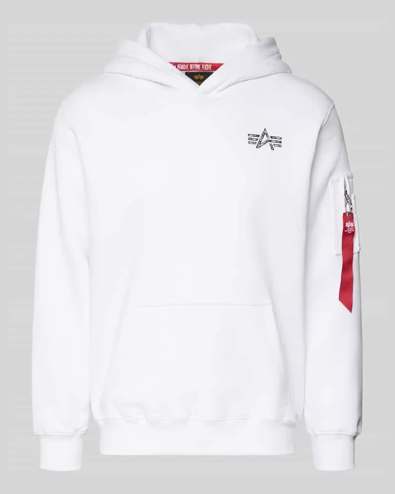 Alpha Industries Hoodie mit Label-Details Weiss