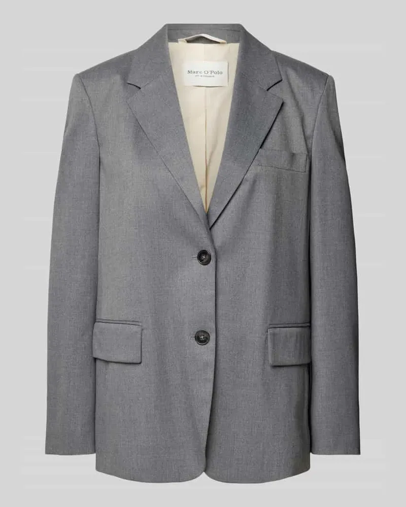 Marc O'Polo Relaxed Fit Boyfriend Blazer mit Schurwoll-Anteil Hellgrau
