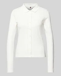 Tommy Hilfiger Slim Fit Longsleeve mit Knopfleiste Weiss