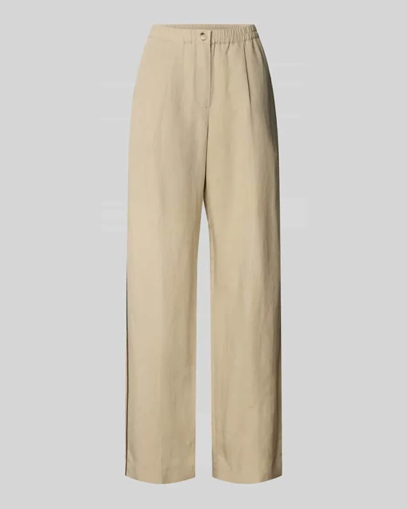 Samsøe & Samsøe Loose Fit Stoffhose aus Lyocell-Leinen-Mix Modell 'SATOVE Sand