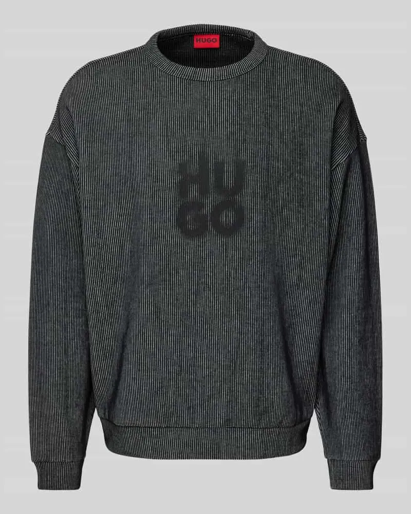 HUGO BOSS Sweatshirt mit Label-Print Modell 'Dinkam Black