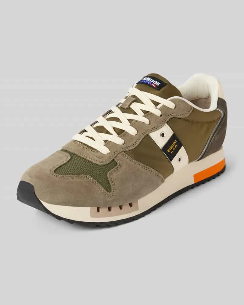 Blauer Sneaker mit Label-Badges Modell 'QUEENS Oliv