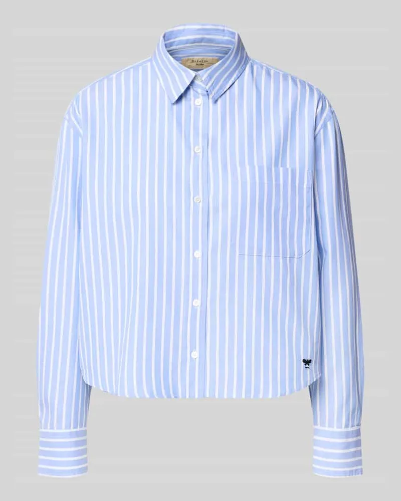 Max Mara Regular Fit Langarmbluse aus reiner Baumwolle Hellblau