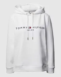 Tommy Hilfiger Hoodie mit Label-Stitching Weiss