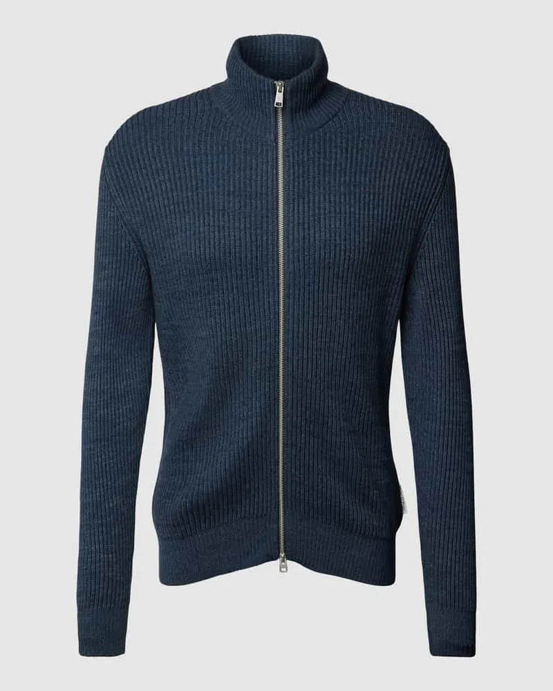 Marc O'Polo Strickjacke mit Zweiwege-Reißverschluss Dunkelblau