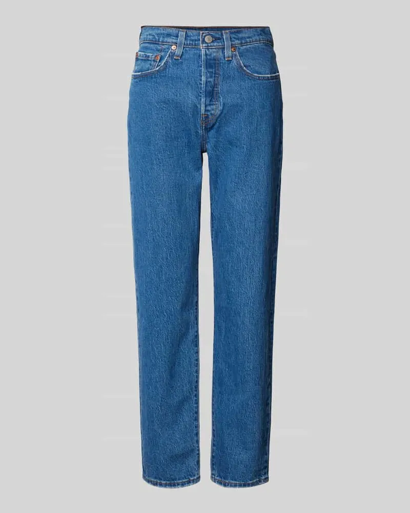 Levi's Regular Fit Jeans mit Gürtelschlaufen Modell '501 CROP JAZZ POP Jeansblau