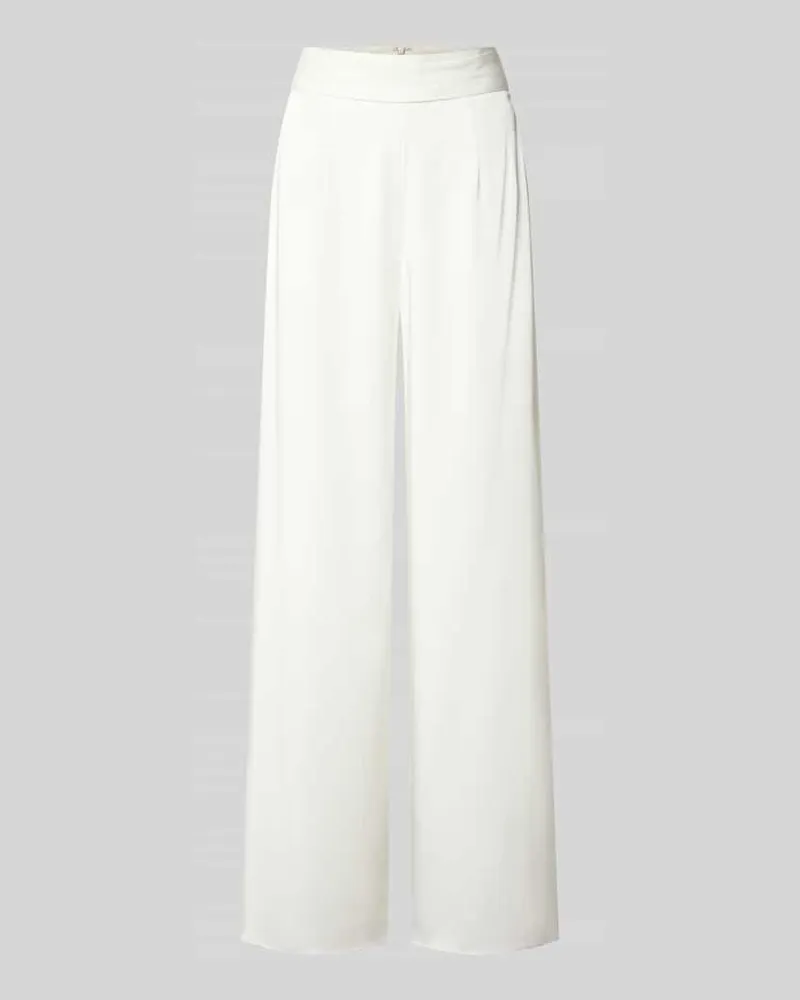 LUXUAR Stoffhose mit Taillenband und Eingrifftaschen Offwhite