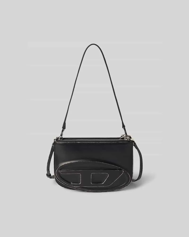 Diesel Shoulder Bag mit Logo-Applikation Dunkelbraun