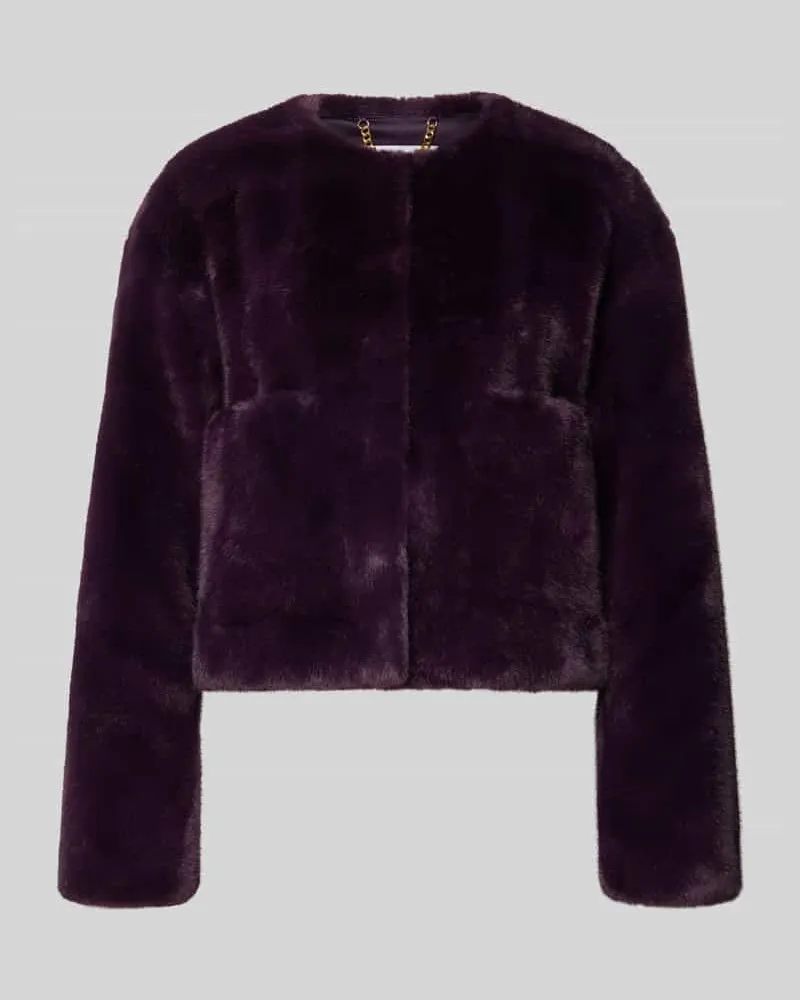 Rich&Royal Regular Fit Jacke aus Kunstfell Aubergine