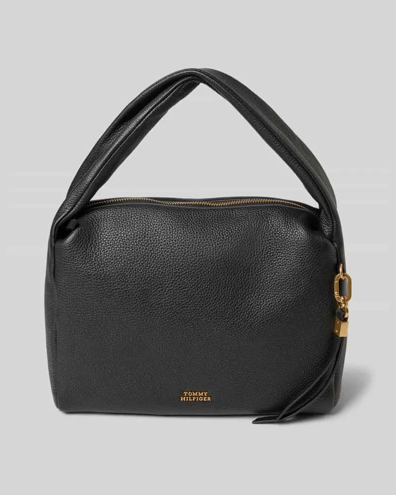 Tommy Hilfiger Henkeltasche aus echtem Rindsleder Black