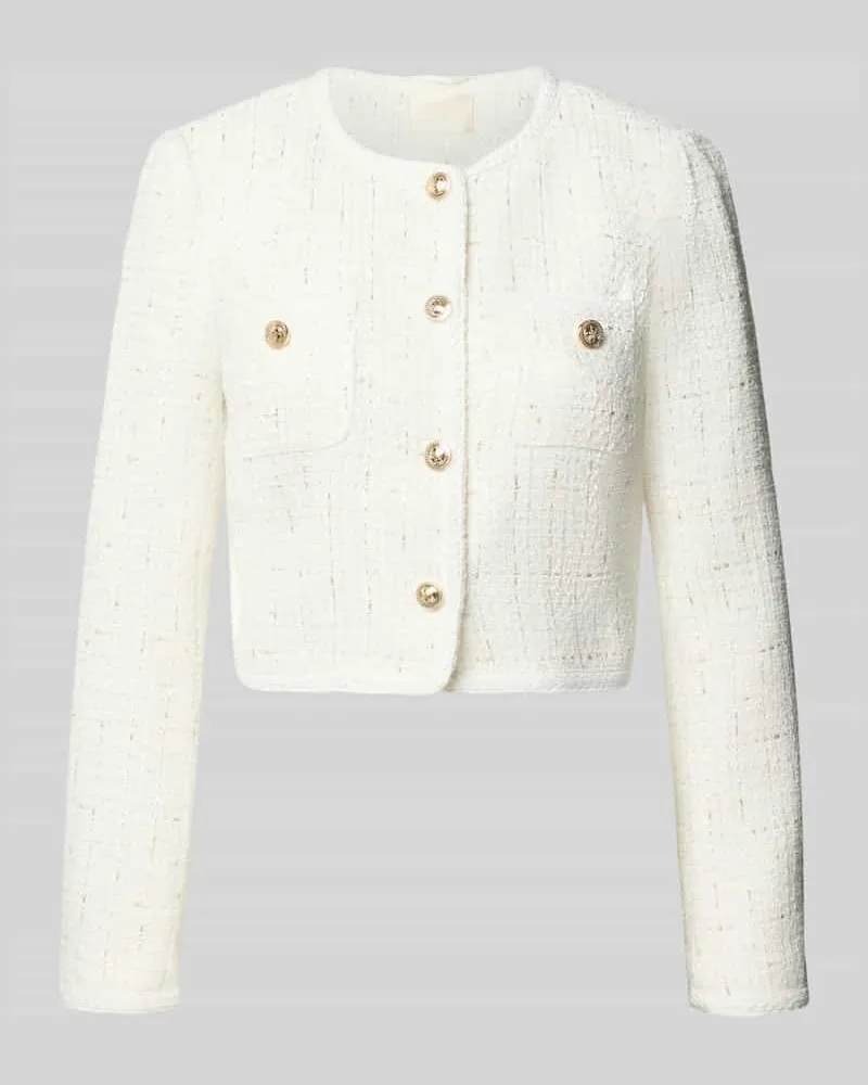 Guess Slim Fit Blazer in Bouclé-Optik Modell 'JOLE Weiss