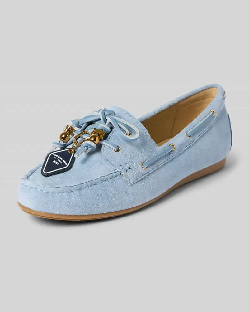 Michael Kors Mokassins aus Leder mit Label-Applikation Modell 'FALLON Hellblau