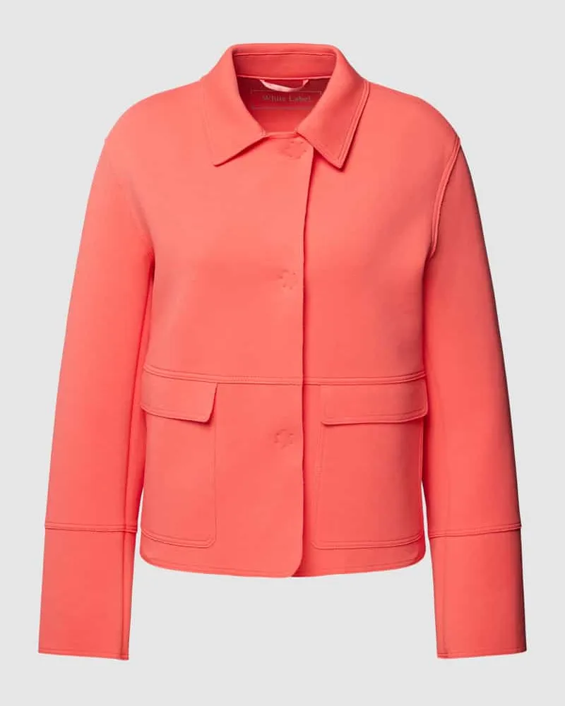 White Label Blazer in unifarbenem Design Koralle