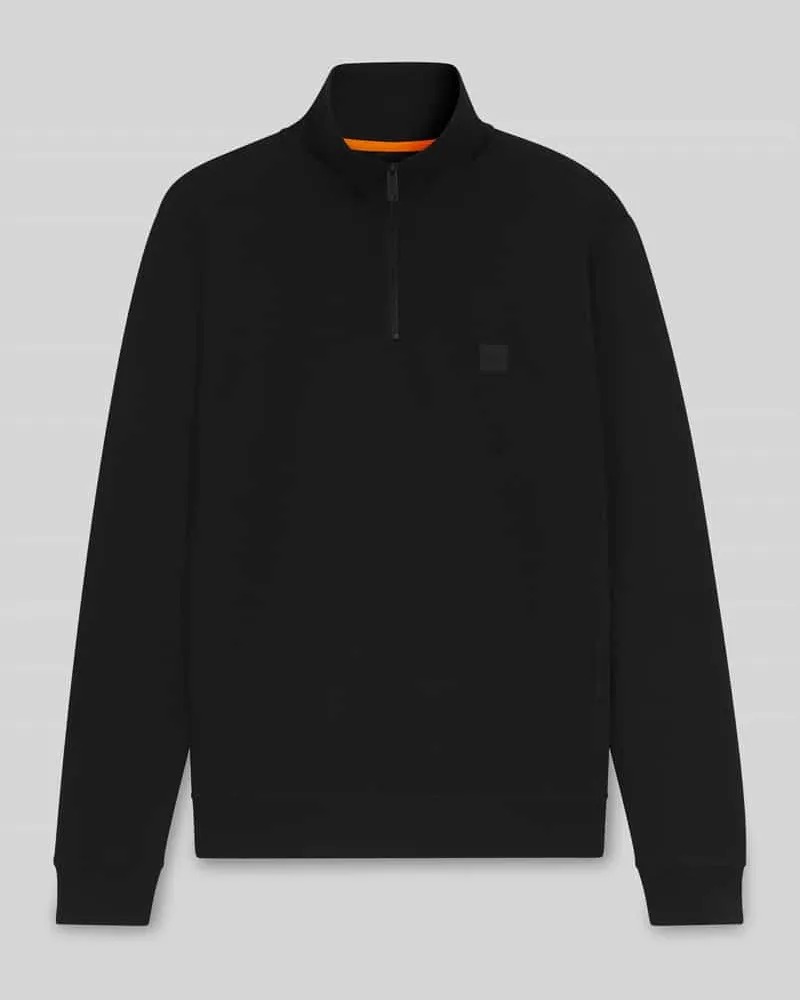 HUGO BOSS Regular Fit Sweatshirt aus reiner Baumwolle Modell 'ZETRUST Black