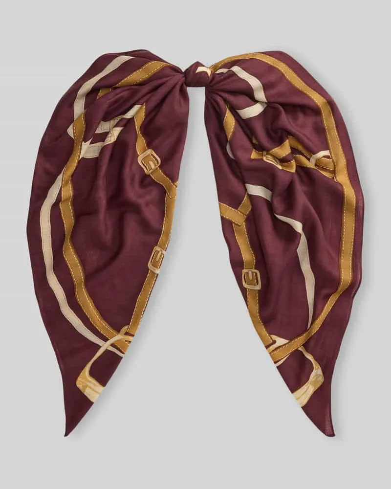 Ralph Lauren Tuch mit Logo-Schriftzug aus Wolle Seide Bordeaux