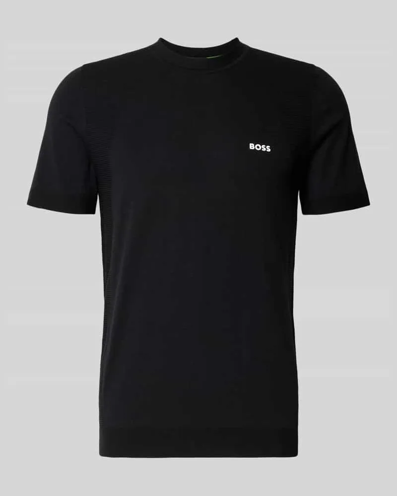 HUGO BOSS Regular Fit T-Shirt aus Baumwoll-Mix Modell 'MOMENTUM Black