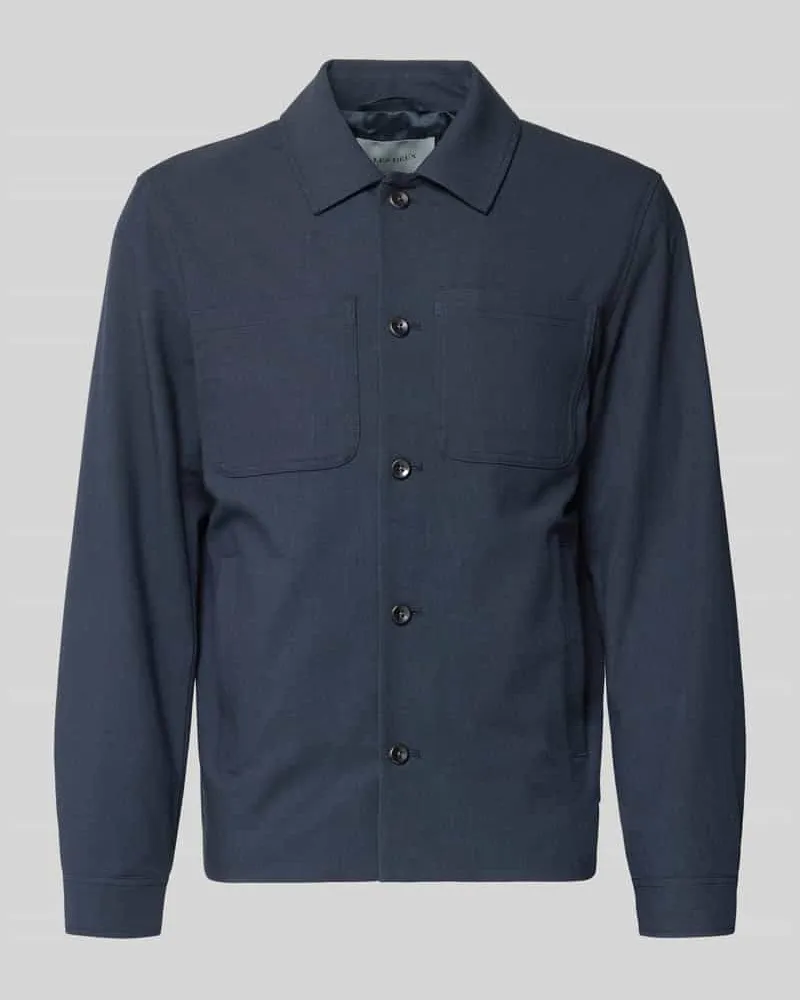 LES DEUX Regular Fit Hemdjacke mit Brusttaschen Modell 'Marseille Marine