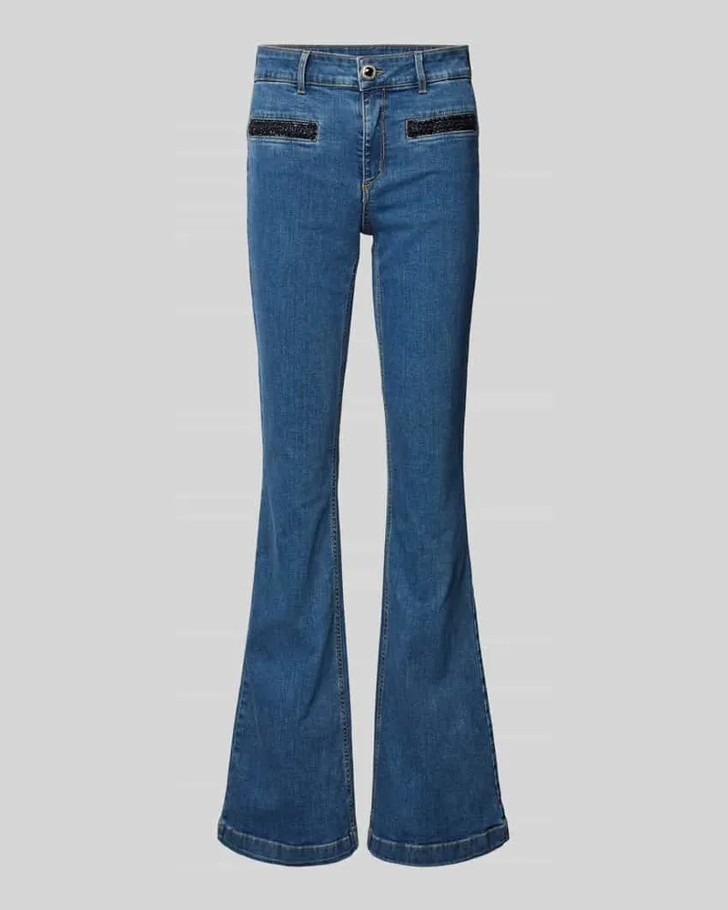 Liu Jo High Waist Flared Jeans mit Gürtelschlaufen Jeansblau