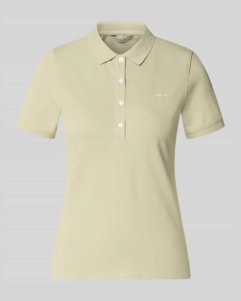 Gant Slim Fit Poloshirt mit Label-Stitching Sand