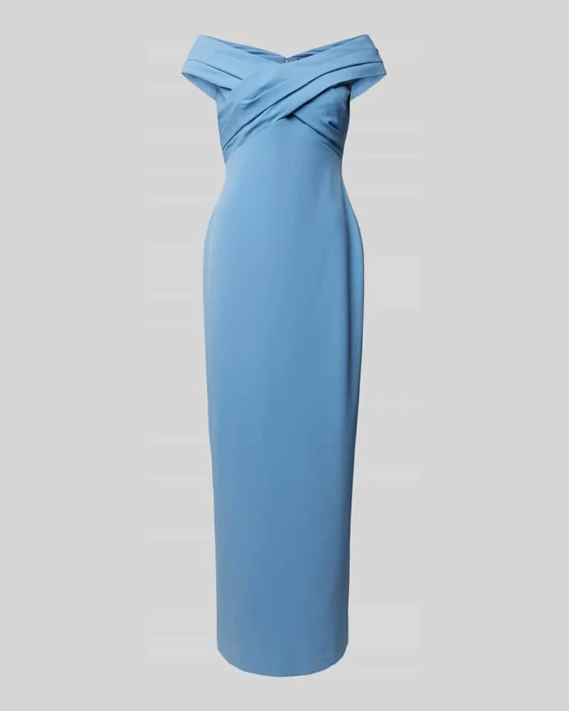 Ralph Lauren Abendkleid mit gelegten Falten Modell 'IRENE Hellblau