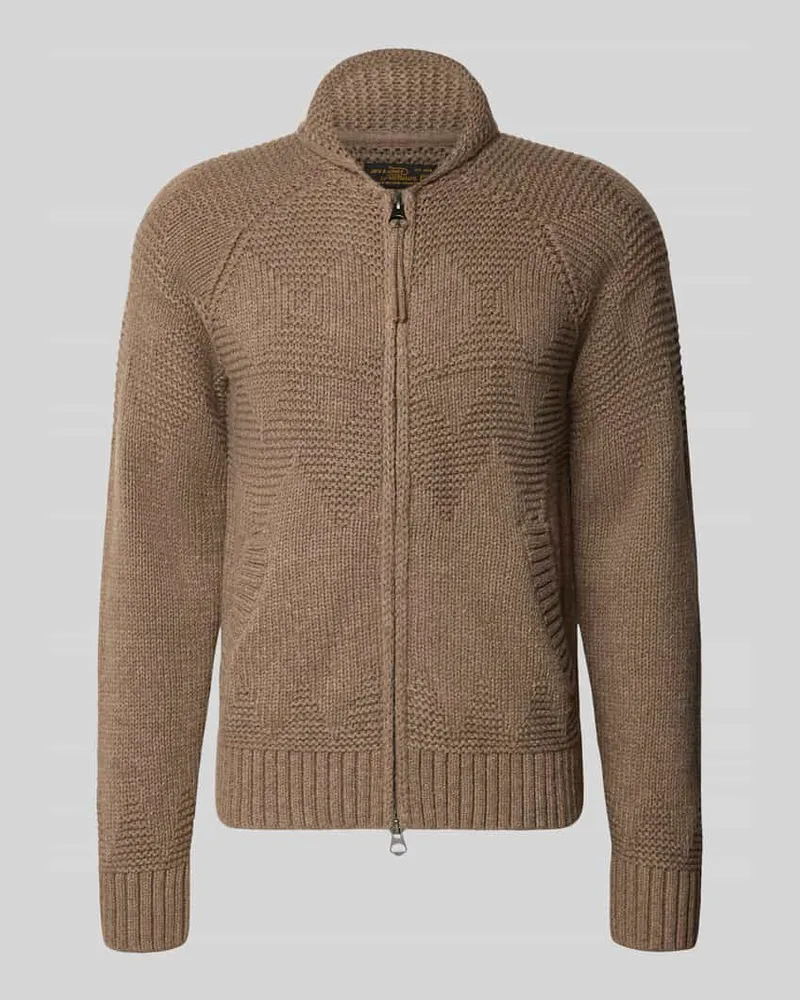 Jack & Jones Strickjacke mit Zweiwege-Reißverschluss Modell 'LUKE Taupe