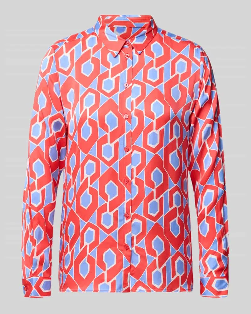 Milano Italy Slim Fit Hemdbluse aus reiner Viskose Rot