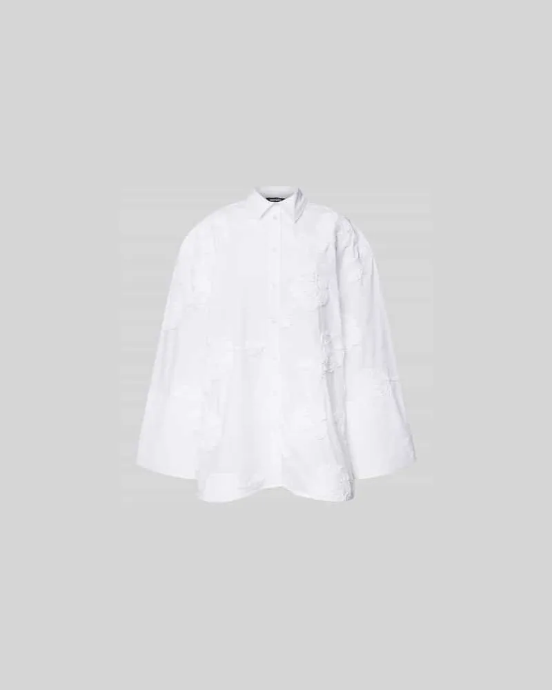 ROTATE Birger Christensen Oversized Hemdbluse aus Bio-Baumwolle Weiss