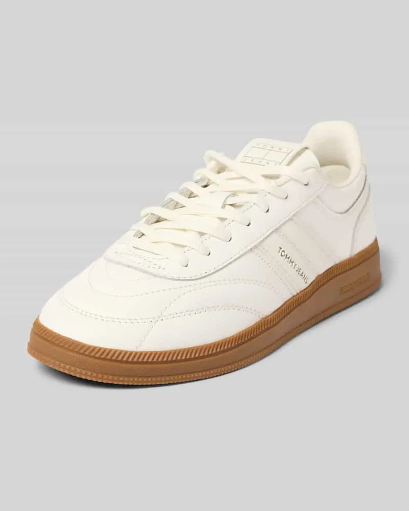Tommy Hilfiger Low Top Sneaker aus echtem Leder Ecru