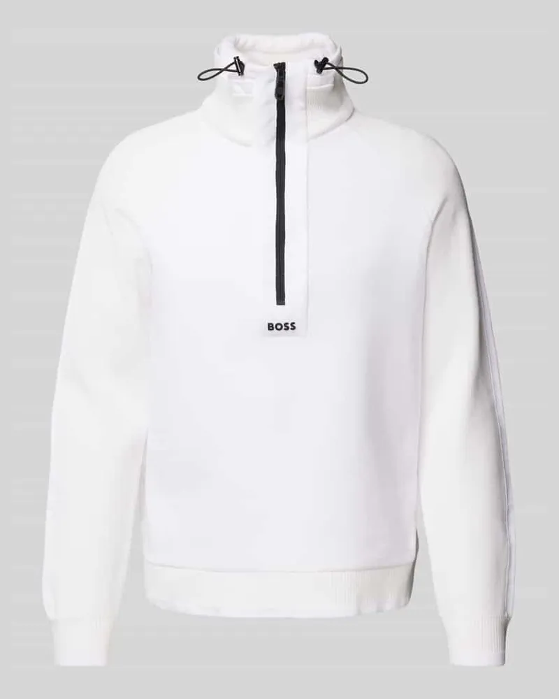 HUGO BOSS Sweatshirt mit Stehkragen Modell 'Zartic Weiss