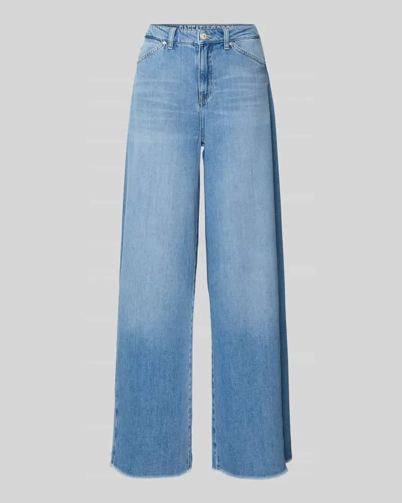RAFFAELLO ROSSI  Wide Leg Jeans mit Fransen Modell 'SENA Hellblau
