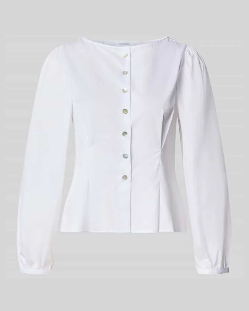 Rich&Royal Bluse aus reiner Baumwolle mit Knopfleiste Weiss
