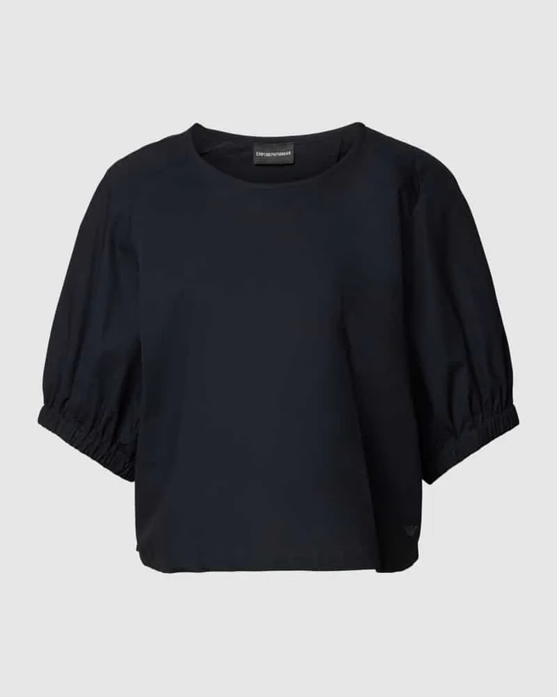 Emporio Armani Cropped Blusenshirt mit 3/4-Arm Marine