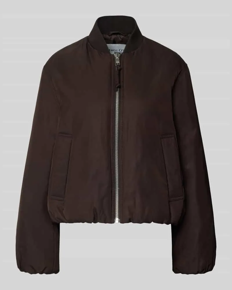 Marc O'Polo Regular Fit Bomberjacke mit College-Kragen Dunkelbraun