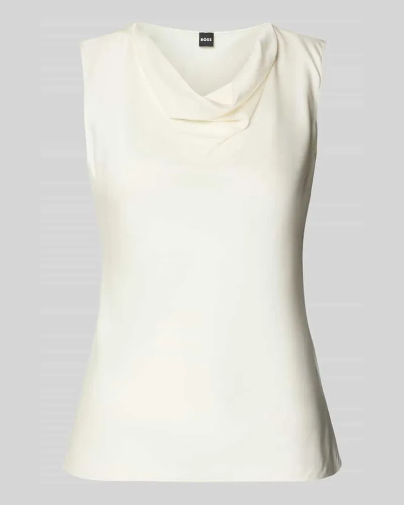HUGO BOSS Regular Fit Blusentop aus Seiden-Mix Modell 'BELIDINA Offwhite