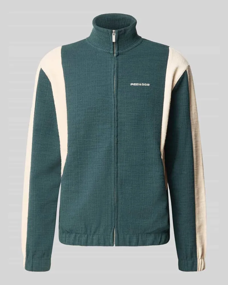 PEGADOR Regular Fit Sweatjacke aus Baumwoll-Mix Modell 'Martim Dunkelgruen