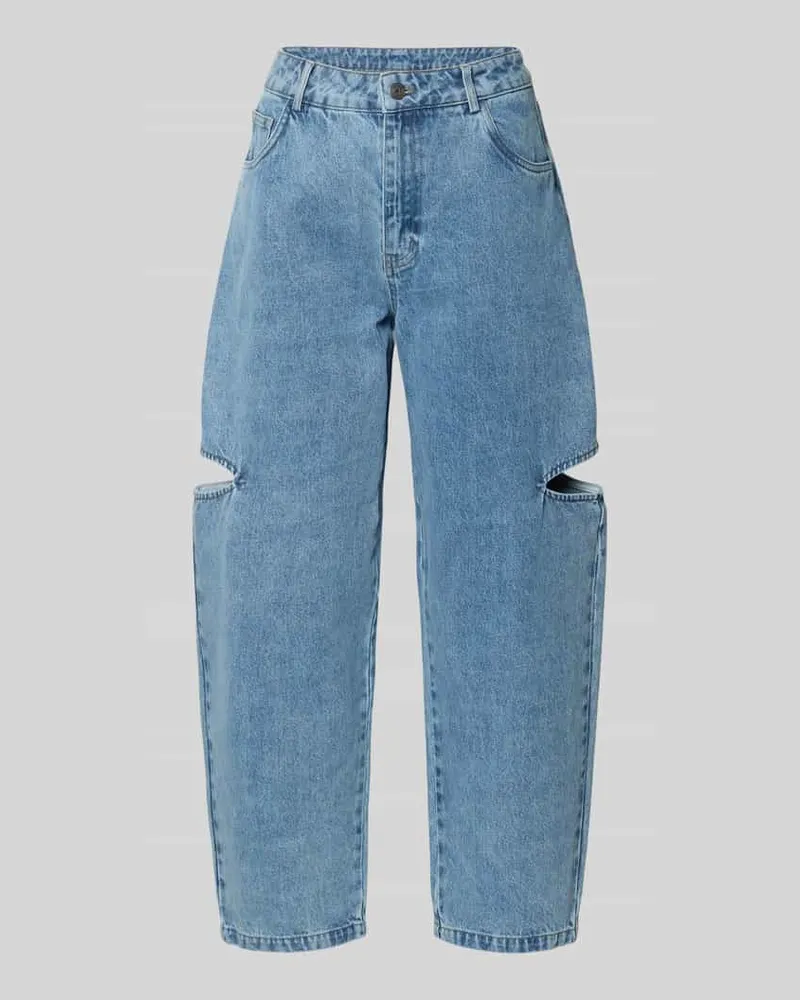 Karo Kauer Wide Leg Jeans mit Cut Out Blau