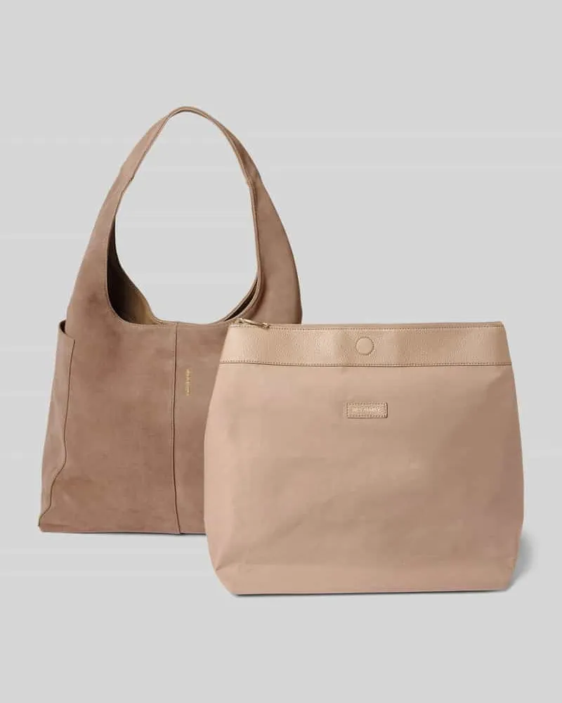 Hey Marly Shopper aus Rindsleder Modell 'Alltime Lover Suede Taupe