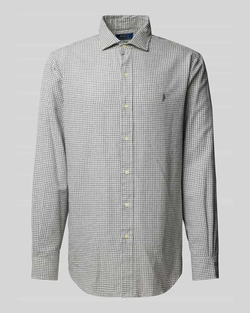 Ralph Lauren Regular Fit Freizeithemd mit Haifischkragen Hellgrau