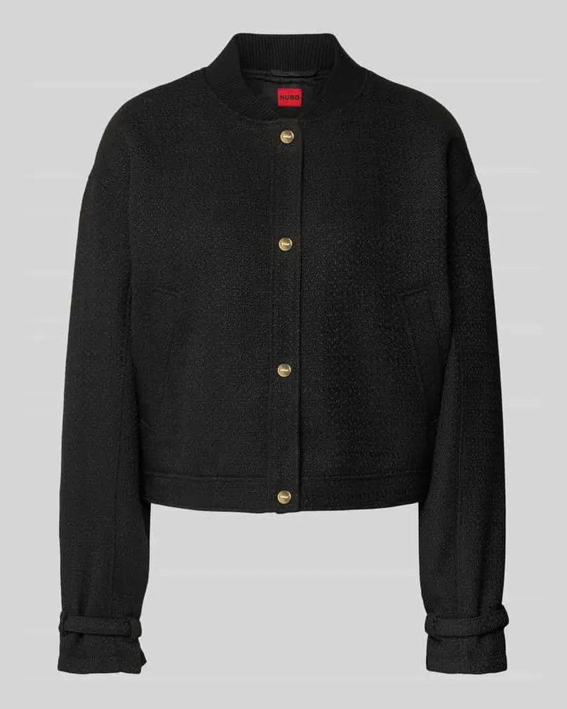 HUGO BOSS Oversized Sakko in Bouclé-Optik Modell 'ASENSE-1 Black