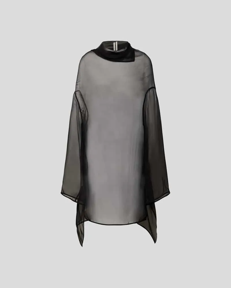 Rick Owens Seidenbluse in semitransparenter Optik Black