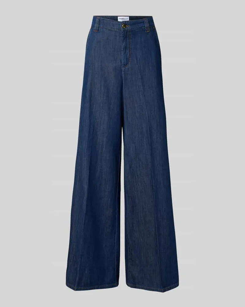 MARELLA Jeans mit weitem Bein und Gesäßtasche Dunkelblau