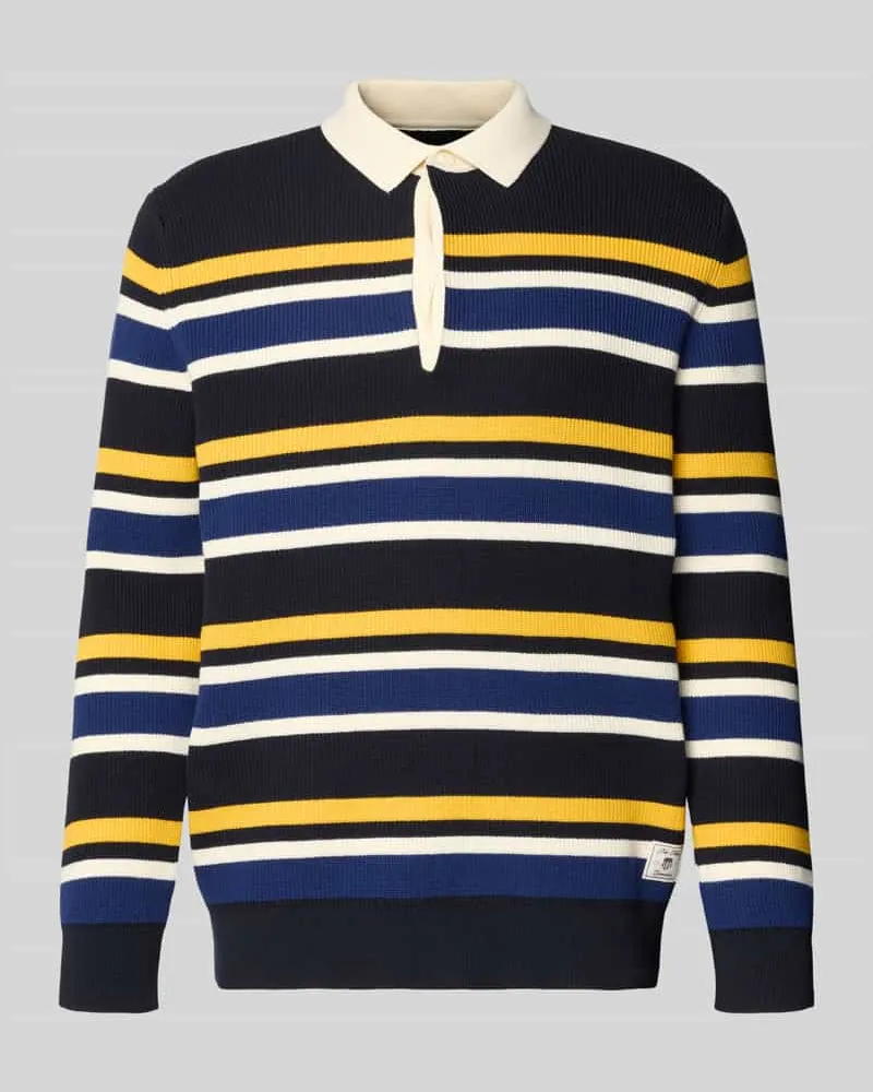 Gant Strickpullover mit Polokragen und Label-Patch Marine