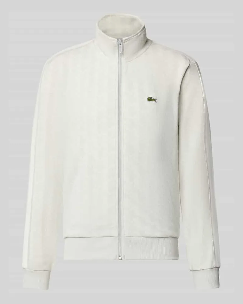 Lacoste Regular Fit Sweatjacke mit Reißverschluss Offwhite