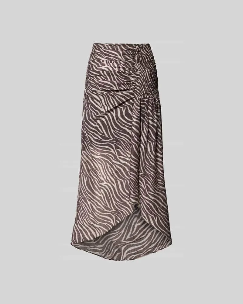 IRO Midck mit Raffungen Mittelbraun