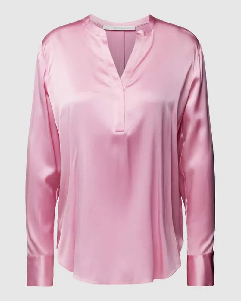 Herzen's Angelegenheit Seidenbluse mit V-Ausschnitt Pink