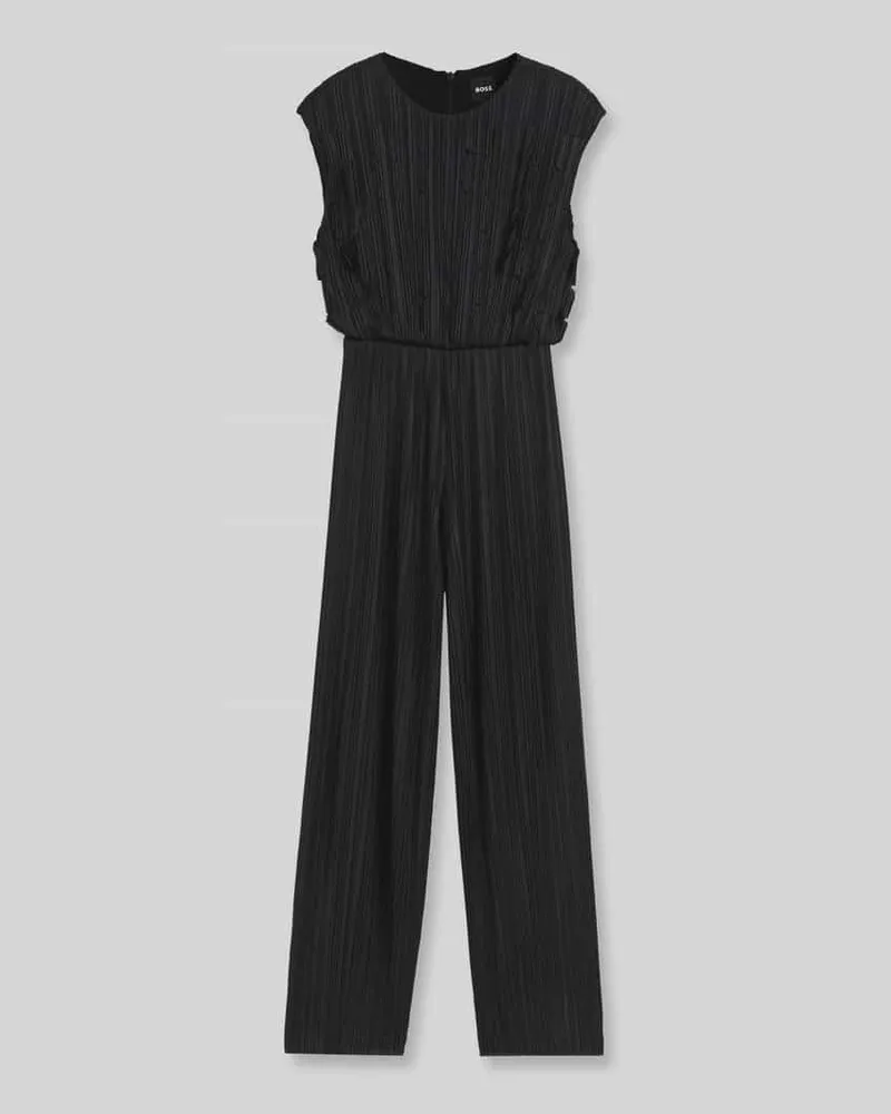 HUGO BOSS Jumpsuit mit plissierter Struktur Black