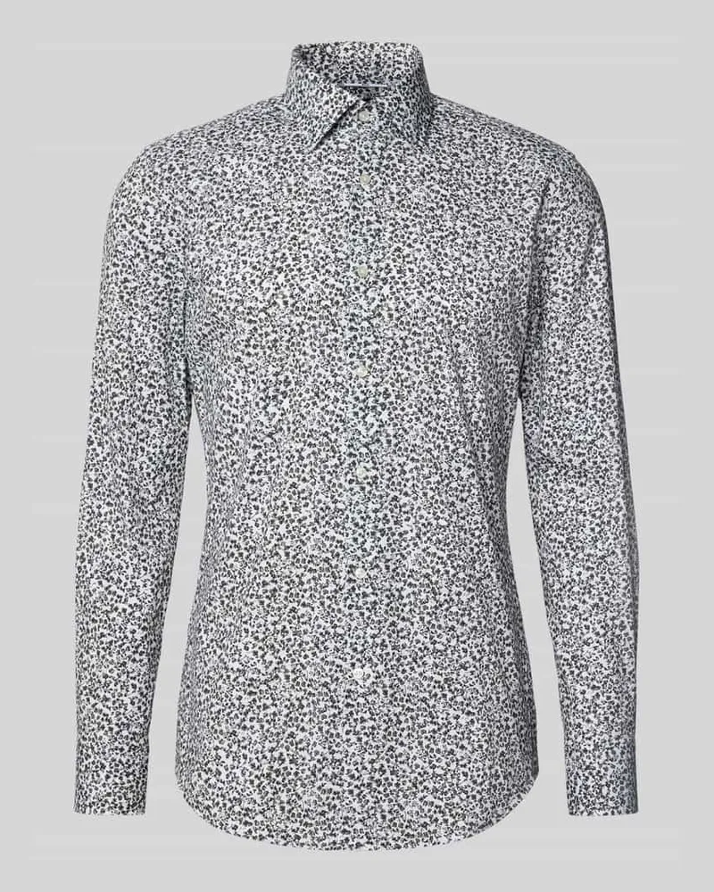 HUGO BOSS Slim Fit Hemd aus Baumwoll-Mix Gruen